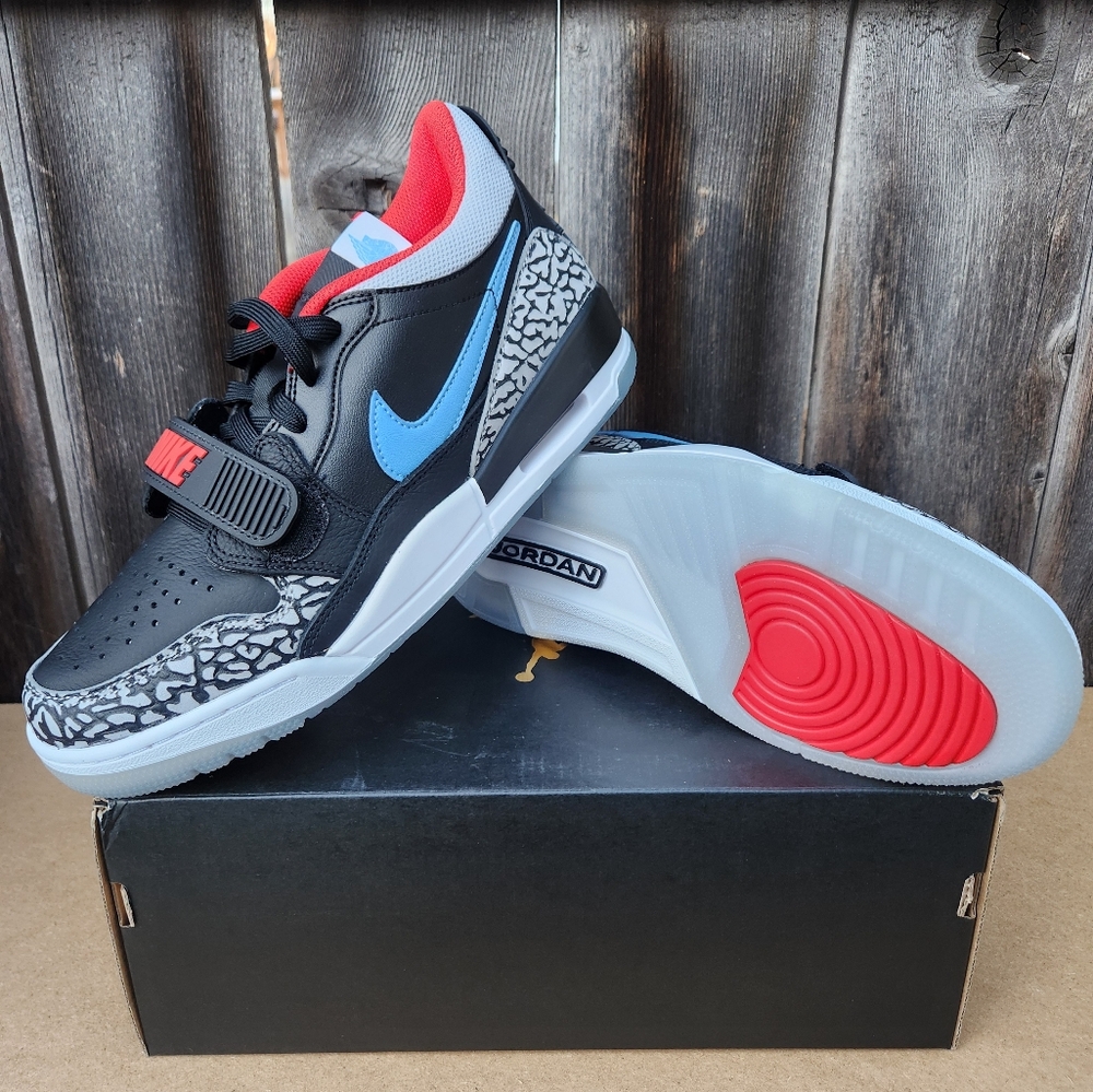 Mens Air Jordan LEGACY 312 LOW 'BLACK VALOR BLUE'
